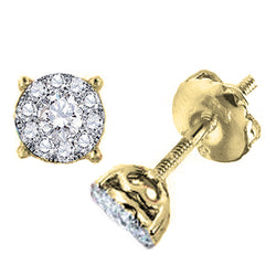 Diamond Stud Earrings in 14K Yellow Gold, 2 CT