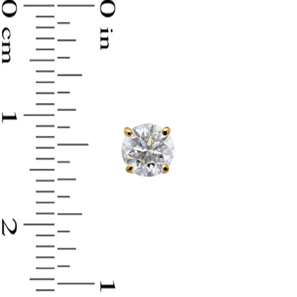 Diamond Stud Earrings in 14K Yellow Gold, 0.75 CT