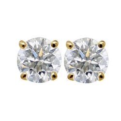 Diamond Stud Earrings in 14K Yellow Gold, 0.75 CT